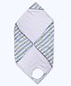 Cocoon Care Bamboo Woven Striped & Lemon Printed Baby Wrap Feeding Cover & Bath Towel - Blue