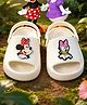 Yellow Bee Mickey & Friends Featuring Minnie Mouse & Daisy Duck Applique Detailed Slingback Sandals - White