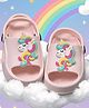 Yellow Bee Unicorn Applique Detailed Slingback Sandals - Pink