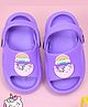 Yellow Bee Rainbow & Unicorn Applique Detailed Slingback Sandals - Purple