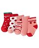 Cute Walk By Babyhug Knit Anti-Bacterial Ankle Length Socks With Polka Dots & Strawberry Print Pack of 5 - Pink