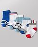 Cutewalk by Babyhug Non Terry Knit Anti-bacterial Ankle Length Striped Socks Pack of 5 - White & Blue