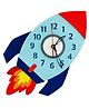 Crazy Craft Spaceship Wall Clock For Kids Room-Blue