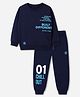 Pine Kids Cotton Blend Full Sleeves Winter Wear Suits With Moving With Confidence, Even When No One' Watching Built Different Rhythm Text Print - Navy Blue