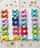 NEOBABY Set Of 14 Checked & Polka Dots Designed Bow Applique Detailed Alligator Hair Clips - Multi Colour