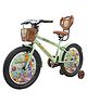 Stryder Whizzy 20T Kids Cycle with Side Wheels Back Rest Basket Water Bottle Mudguards Chain Cover Age 6 to 9 Years Height 115 cm to 135 cm Kids Boys & Girls - Pastel Green
