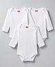 Babyhug 100% Cotton Interlock Knit Full Sleeves Onesies Pack of 3 - White