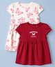 Babyhug Single Jersey Knit Frocks with Half Sleeves and Butterfly Print in Red & White Pack of 2