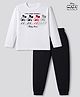Primo Gino Disney Single Jersey Knit Full Sleeves T-Shirt & Pyjama Night Suit with Mickey Mouse Graphics - White