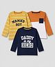 Babyhug 100% Cotton Knit Full Sleeves Tshirts With Daddy Is My Hero Print Pack Of 3 - Navy Blue Mustard & Orange
