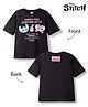 Primo Gino Disney Cotton Single Jersey Knit Half Sleeves T-Shirt with Front & Back Stitch Print -Black