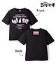 Primo Gino Disney Cotton Single Jersey Knit Half Sleeves T-Shirt with Front & Back Stitch Print -Black