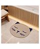 Athom Living Premium Animal Cat shaped Cutouts Kids Bathmat Durable Soft Texture Anti-skid Easy to Clean Stylish Home Decor Mat for Doorway & Kids Room  40x60 cm  Grey