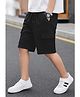 Trampoline Terry Knit Solid Cargo Shorts - Black