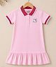 Trampoline Cotton Blend Knit Half Sleeves Bunny Patch Applique Detailed Dress - Light Pink