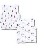 LazyToddler 100% Muslin Woven Pack Of 2 Sleeveless Tree & Bicycle Printed Jhablas - Multi Colour