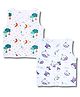 LazyToddler 100% Muslin Woven Pack Of 2 Sleeveless Cloud Moon & Whale Printed Jhablas - Multi Colour