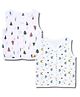 LazyToddler 100% Muslin Woven Pack Of 2 Sleeveless Tree & Alphabets Printed Jhablas - Multi Colour