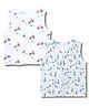 LazyToddler 100% Muslin Woven Pack Of 2 Sleeveless Dinosaur & Bicycle Printed Jhablas - Multi Colour