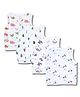 LazyToddler 100% Muslin Woven Pack Of 4 Sleeveless Animal Tree & Bicycle Printed Jhablas - Multi Colour