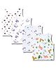 LazyToddler 100% Muslin Woven Pack Of 4 Sleeveless Whale Dinosaur & Vehicle Printed Jhablas - Multi Colour