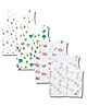 LazyToddler 100% Muslin Woven Pack Of 4 Sleeveless Animal Vegetable & Alphabets Printed Jhablas - Multi Colour
