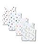 LazyToddler 100% Muslin Woven Pack Of 4 Sleeveless Animal Tree & Vehicles Printed Jhablas - Multi Colour
