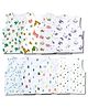 LazyToddler 100% Muslin Woven Pack Of 8 Sleeveless Dinosaur Whale & Alphabets Printed Jhablas - Multi Colour
