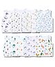 LazyToddler 100% Muslin Woven Pack Of 8 Sleeveless Whale Alphabets & Animal Printed Jhablas - Multi Colour