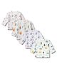 LazyToddler 100% Muslin Woven Pack Of 4 Full Sleeves Stars Whale & Car Printed Jhablas - Multi Colour