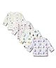 LazyToddler 100% Muslin Woven Pack Of 4 Full Sleeves Stars Cars & Whale Printed Jhablas - Multi Colour