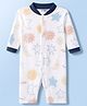 Junior Star Full Sleeves Sun Moon & Stars Printed Romper - White