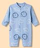 Junior Star Full Sleeves Lion & Tortoise Printed Romper - Blue