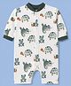 Junior Star Full Sleeves Reptile Theme Printed Romper - White