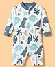 Junior Star Full Sleeves Dinosaurs Printed Romper - Navy Blue