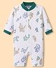 Junior Star Full Sleeves Origami Animals Printed Romper - White