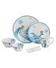CELLO Kidzbee Frozen Design Set of 7 Pieces Opal Glass Kids Dinner Set | Microwave & Dishwasher Safe, Stackable Bone-Ash Free Toughened Opal Glass Plate Bowl & Spoon Dinner Set for Kids & Toddler