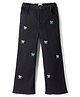 Mark & Mia Cotton Lycra Denim Full Length Jeans with Bow Embroidery in Black