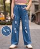 Mark & Mia Cotton Lycra Full Length Denim Jeans With Tearing Detailing - Blue