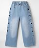 Mark & Mia Cotton Lycra Denim Full Length Jeans with Heart Embroidery in Blue