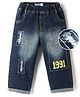 Mark & Mia Cotton Lycra Denim Full Length Jeans with Embroidery Detailing - Dark Blue