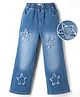 Mark & Mia Cotton Lycra Full Length Denim Jeans With Star Embroidery - Blue