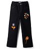 Mark & Mia Cotton Lycra Denim Jeans with Floral Applique in Black