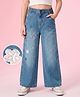 Mark & Mia Cotton Lycra Denim Full Length Jeans with Floral Embroidery Detailing in Blue