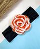 Little Peas Floral Applique Detailed Headband - Orange & Black