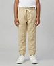 Biglilpeople Cotton Woven Solid Joggers - Beige