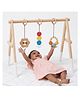 Shumee Wooden Foldable Baby Play Gym  3-in-1 Montessori Infant Activity Center with Detachable Wooden & Organic Cotton Hanging Sensory Toys (0 to 2 Years)