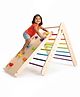 Shumee Wooden Rainbow Pikler Triangle with Reversible Slider  Foldable Indoor Climbing Structure & Activity Gym for Toddlers (1 to 5 Years)