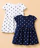 Babyhug Single Jersey Knit Frock with Half Sleeve and Polka Dots Print in White & Black Pack of 2