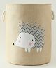 Babyhug Hedgehog Print Foldable Fabric Storage Bag Pink| 40 50 cm| Rope Handles| Laundry Organizer| Books, Cloths, Toys & Accessories Storage| Washable Fabric